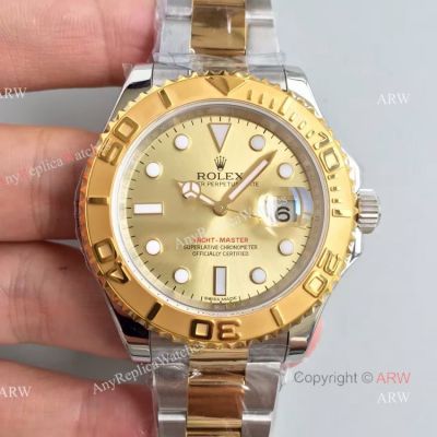 Swiss Copy Rolex Yacht-master ETA2836 Watch 2-Tone Gold Face